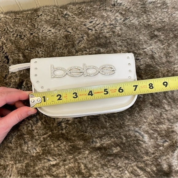 Y2K Bebe White Rhinestone belt bag fanny bag - Picture 9 of 13